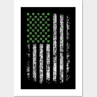 Shamrock Stars & Stripes Tee: St. Paddy's Patriotic Pride! Posters and Art